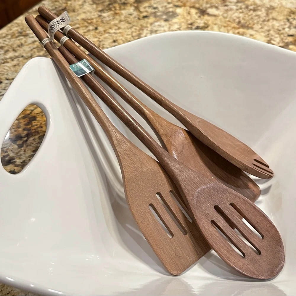 Gibson Home Acacia Bamboo Wood Utensils Set of 4